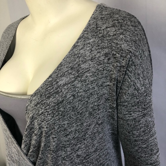 Hi-Low Long Sleeve Wrap Top - Picture 6 of 7